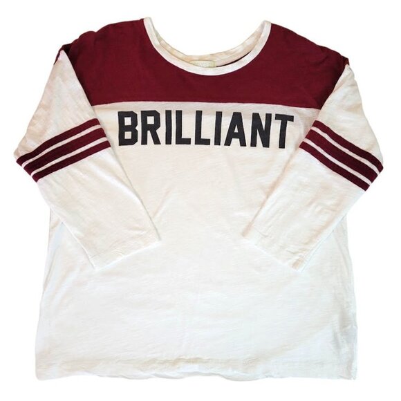 Forever 21 "Brilliant" Crew Neck Graphic T-Shirt Raglan Sleeves Womens Size 2X - Picture 2 of 8